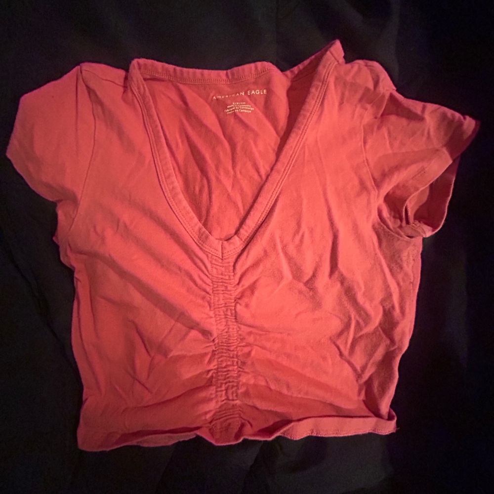 American Eagle Outfitters Pink V-Neck Top